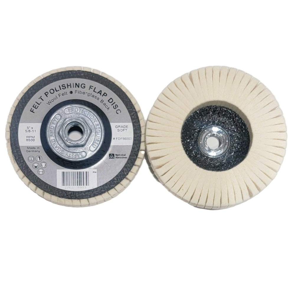 5" X 5/811 FELT POLISHING FLAP DISC NATIONAL ABRASIVES SMARTCUT